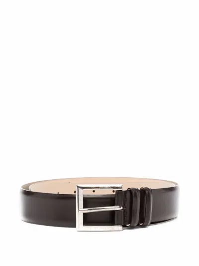 Orciani Buckle-fastening Leather Belt In Brown