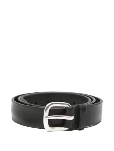 Orciani Buckle-fastening Leather Belt In Orange