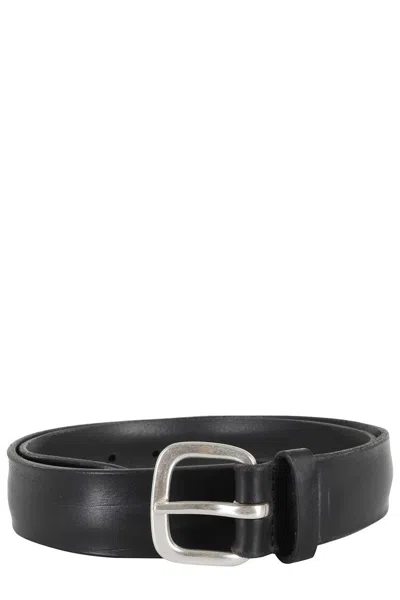 Orciani Bull Soft Black Genuine Leather Belt