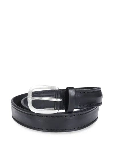 Orciani Bull Soft Leather Belt In Black