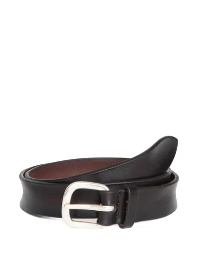 Orciani Bull Soft Leather Belt In Black