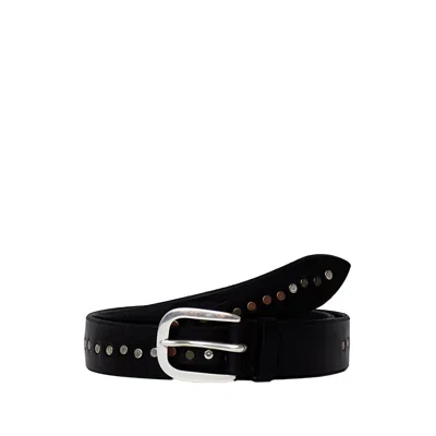 Orciani Bull Soft Studded Leather Belt In Metallic