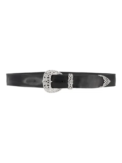 Orciani Bull Soft Trittico 3.5 Cm Leather Belt In Black