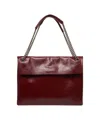 Orciani Burgundy Smooth Leather Shoulder Bag With Chain Straps In Burgundy