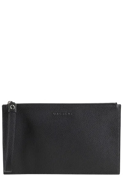 Orciani Busta Grande Micron Pelle In Black