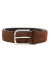 Orciani Calf Leather Classic Belt With Polished Metal Buckle In Brown
