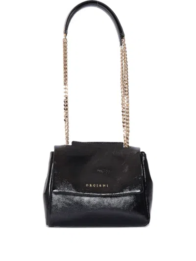 Orciani Chain Handle Shoulder Bag In Black
