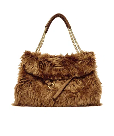 Orciani Chain Shoulder Bag In Brown