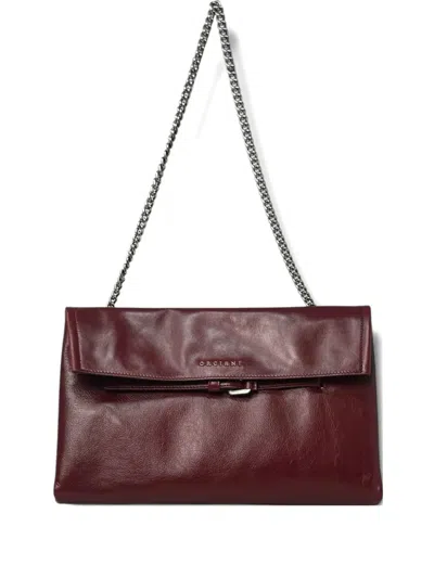 Orciani Chain-strap Leather Shoulder Bag In Burgundy