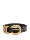 Orciani Chain Triple Loop Leather Belt In Black