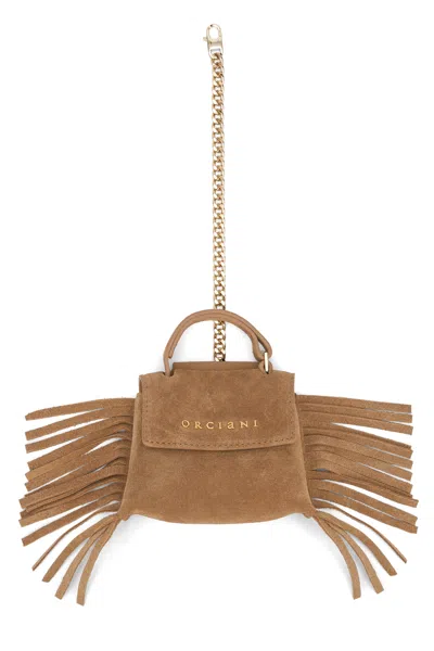 Orciani Charm Sveva In Leather With Fringes In Brown
