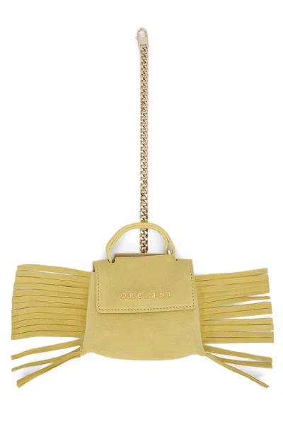 Orciani Charm Sveva In Leather With Fringes In Yellow