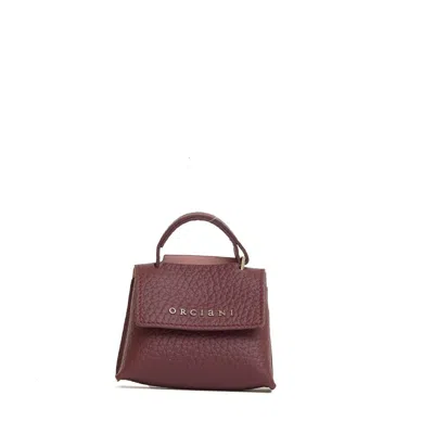 Orciani Charms Handbag In Soft Bordeaux Leather In Brown