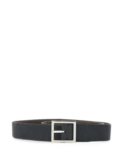Orciani Chevrette Double Reversible Frosted Belt In Blue