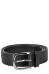 Orciani Chevrette Leather Belt In Black