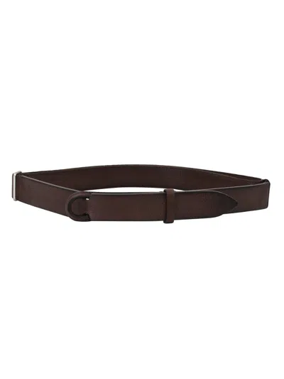 Orciani Chevrette Nobuckle Belt In Moro