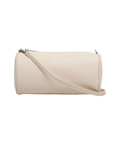 Orciani Chic Beige Leather Bowling Bag In Neutrals
