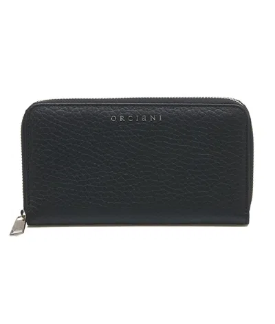 Orciani Chic Mini Leather Wallet For Women In Black