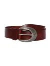 Orciani Textured Buckle Leather Belt In Burgundy