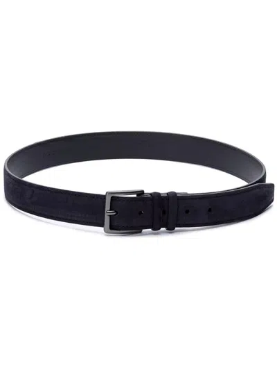 Orciani Cintura Nabucco In Camoscio Blu  In Orange