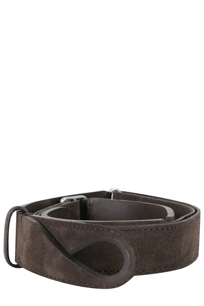 Orciani Cintura Nobukle Suede In Brown