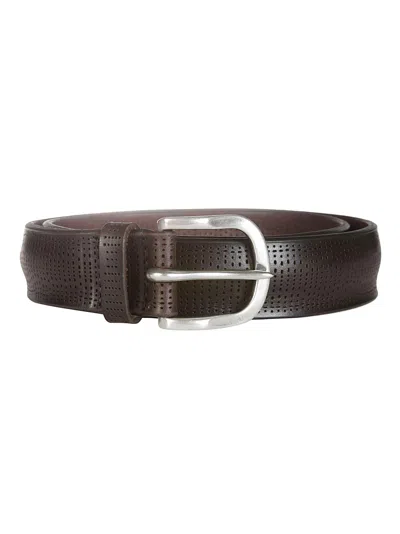 Orciani H35 Perforated Belt In Marrone