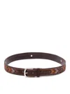 Orciani Embroidered Leather Belt In Brown