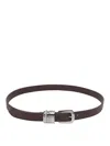 Orciani Adjustable Leather Belt Silver Buckle In Brown