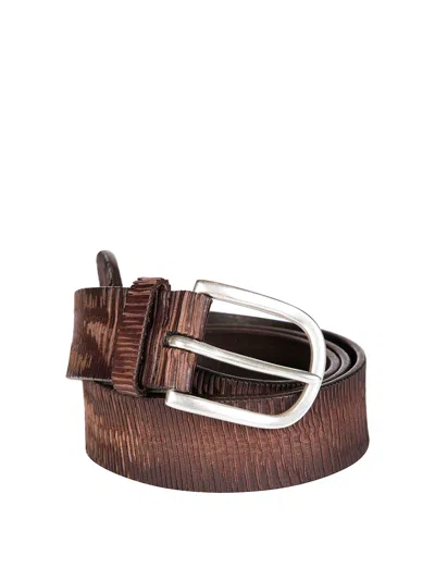 Orciani Blade Belt In Leather 35cm In Brown