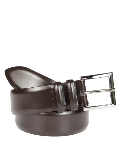Orciani Classic 3.5 Cm Leather Men's Belt In Brown