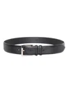 Orciani Classic Basic Saffiano Belt In Nero