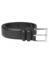 Orciani Classic Basic Textured Leather Belt In Black