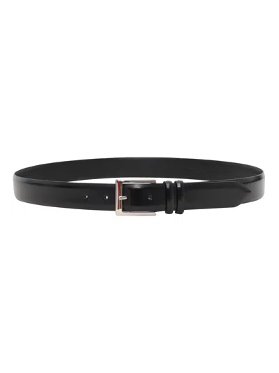 Orciani Classic Calf Leather 3 Cm Belt In Black