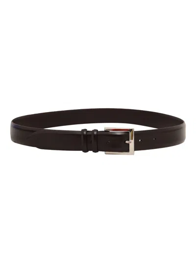 Orciani Classic Calf Leather 3 Cm Belt In Brown