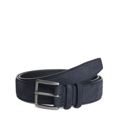Orciani Classic Nubuck Belt In Blue