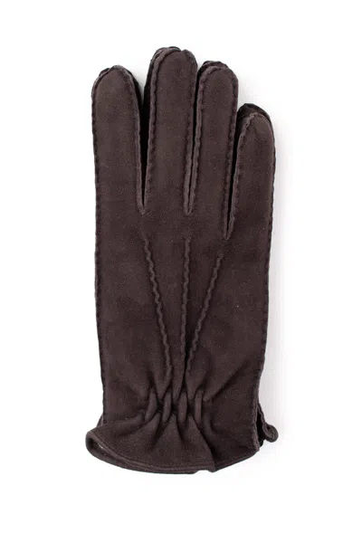 Orciani Classic Touch Gloves For Him In Brown