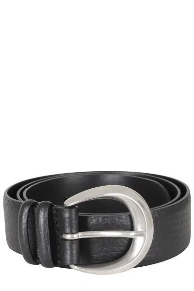 Orciani Classica Soft Soft Calf Leather Belt In Black