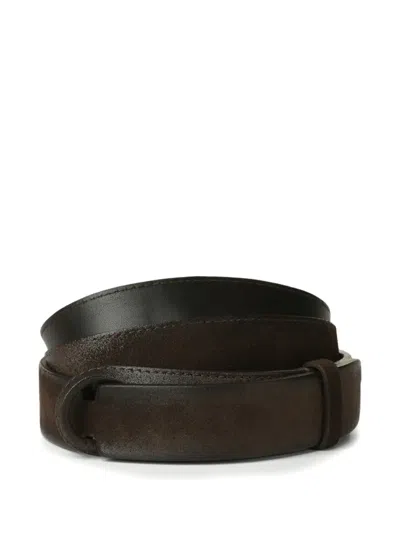 Orciani Cloudy Suede Belt In Brown