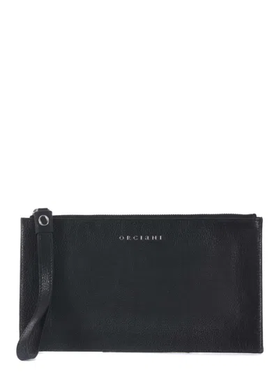 Orciani Clutch Bag In Nero