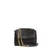 Orciani Structured Hammered Leather Shoulder Bag With Chain Strap In Black