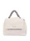 Orciani Crocodile-effect Chain-link Shoulder Bag In White