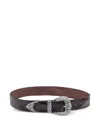 Orciani Crystal-embellished Buckle Belt In Brown