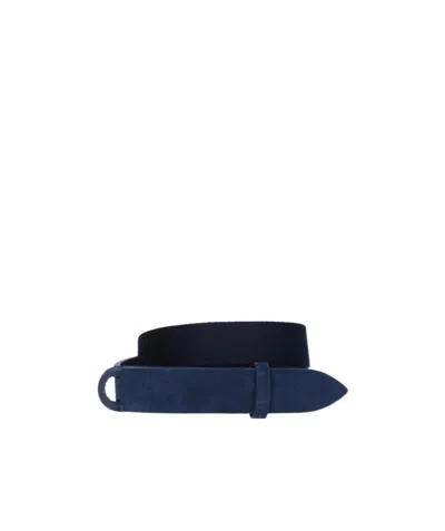Orciani Dark Blue Logo Belt
