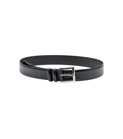 Orciani Dark Blue Solid Belt In White