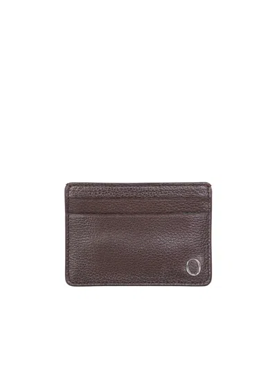 Orciani Dark Brown Logo Plaque Card Holder