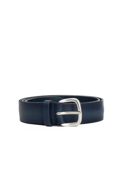 Orciani Delavè Leather Belt In Blue