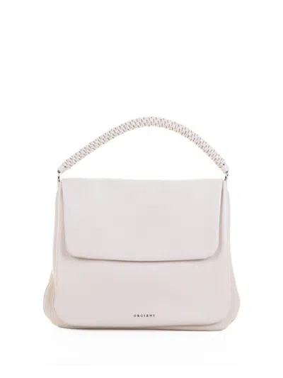 Orciani Diana Peach Large Leather Shoulder Bag