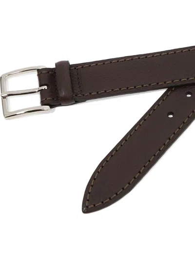 Orciani Dollar Leather Belt In Brown