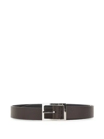 Orciani Dollaro Double Leather Belt In Brown