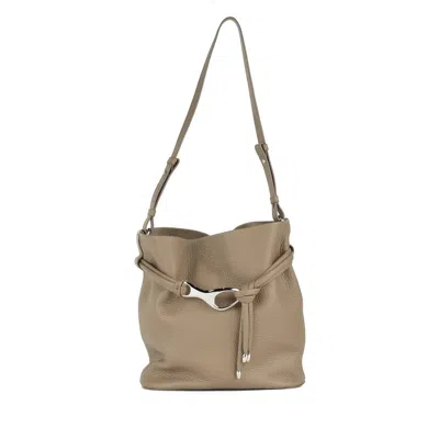 Orciani Dori Soft Leather Shoulder Bucket Bag With Shoulder Strap